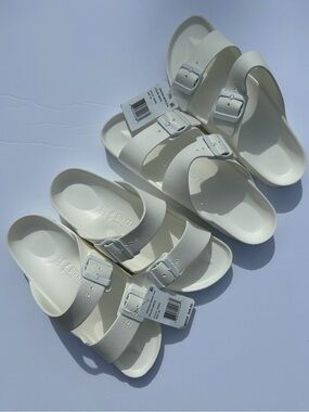 NWT🌷Birkenstock White Two-Strap Arizona EVA Slide Sandals- Unisex/female sizing